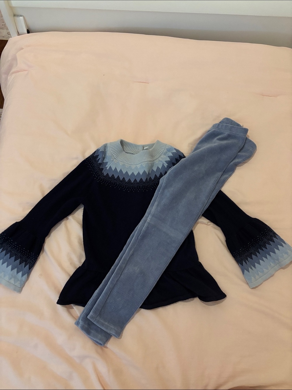 Janie and Jack Navy Sweater Set with Light Blue pants both 6t